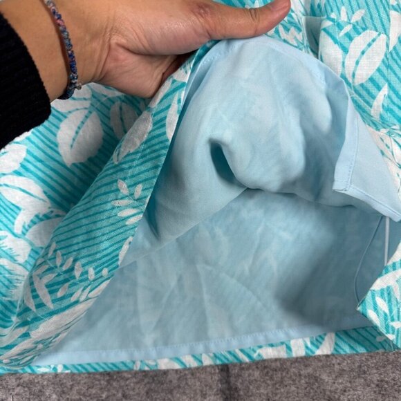 Windsmoor Boho Women's Linen Floral Core Teal Sleeveless Top Size 12 - Picture 8 of 15